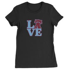 Love Philly Liberty Bell Womens T-shirt Black
