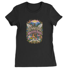 Tennessee Mountain Angel Wings Dolly Womens T-shirt Black