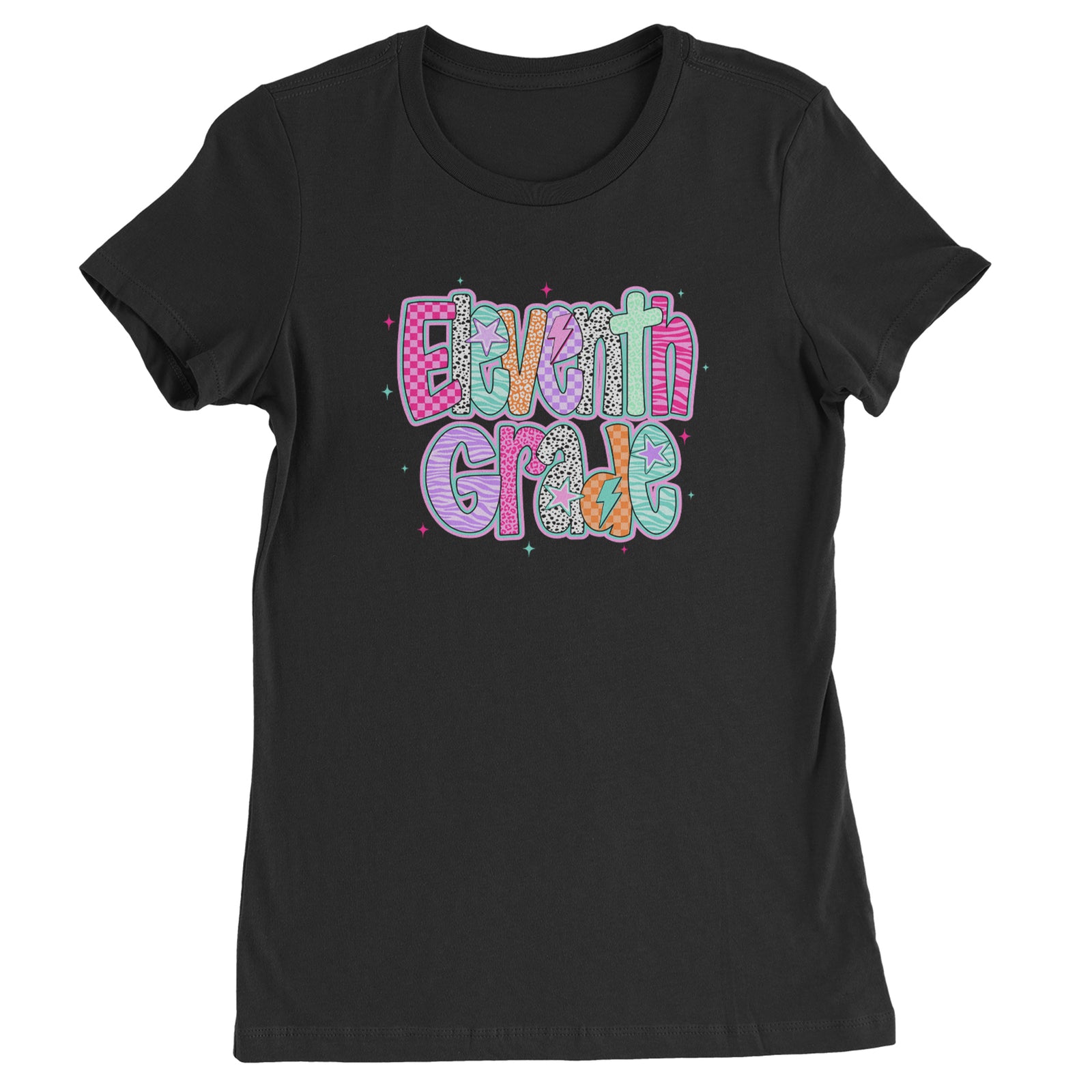 Eleventh Grade Extra Colorful Back to School Womens T-shirt Black