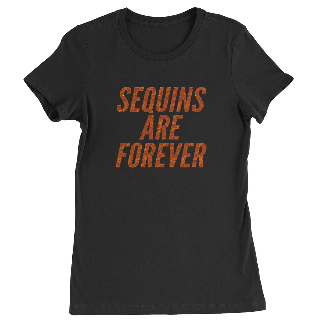 Sequins Are Forever Retro Glam Womens T-shirt Black