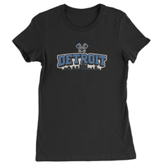 Detroit Motor City Retro Piston Womens T-shirt Black