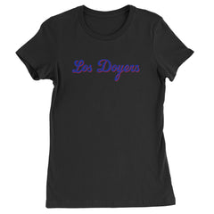 Los Doyers LA Baseball Womens T-shirt Black