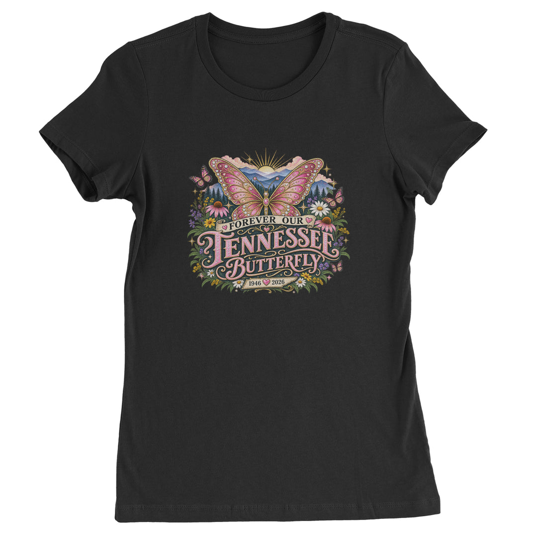 Forever Our Tennessee Butterfly Dolly Womens T-shirt Black