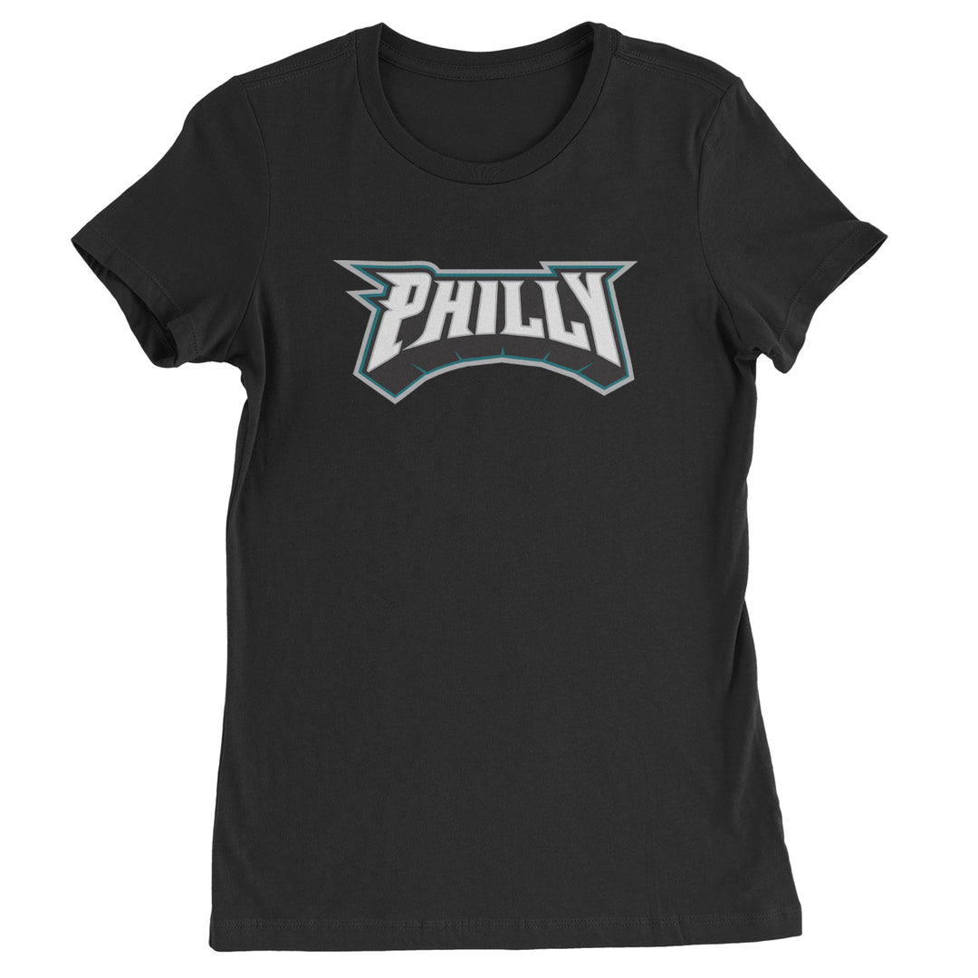 Philly Bold Block Throwback Womens T-shirt Black