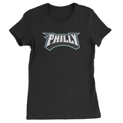 Philly Bold Block Throwback Womens T-shirt Black