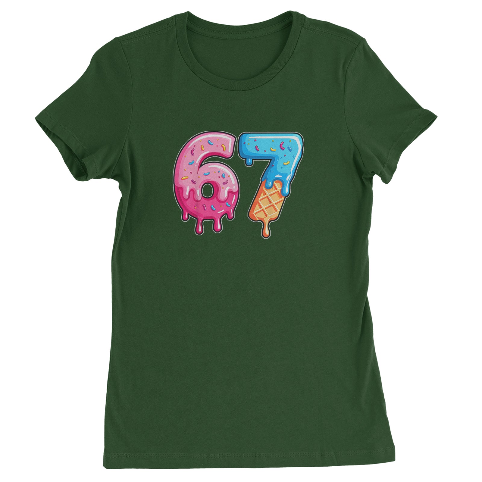 67 Dripping Ice Cream Donut Melt Womens T-shirt Black