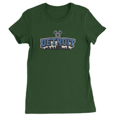 Detroit Motor City Retro Piston Womens T-shirt Forest Green