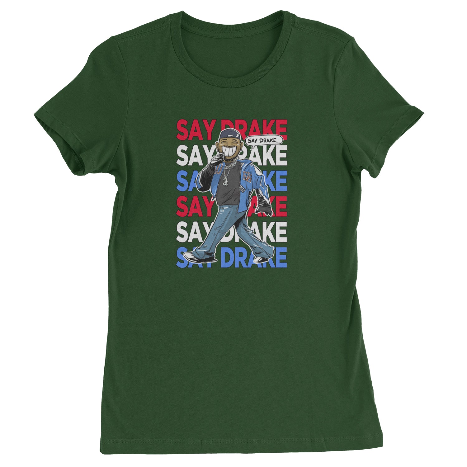 Say Drake Smiling Meme Mustard Womens T-shirt Forest Green