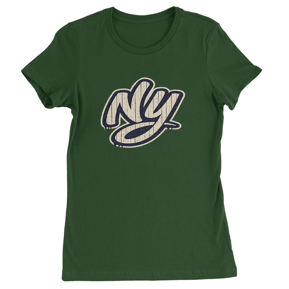 NYC New York City Grunge Street Womens T-shirt Forest Green