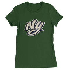 NYC New York City Grunge Street Womens T-shirt Forest Green
