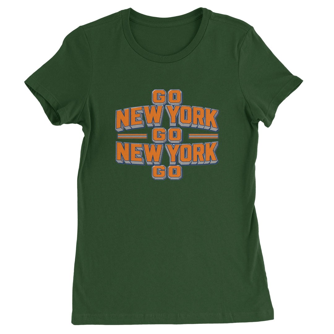 Go New York Go Basketball Womens T-shirt Forest Green