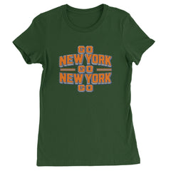 Go New York Go Basketball Womens T-shirt Forest Green