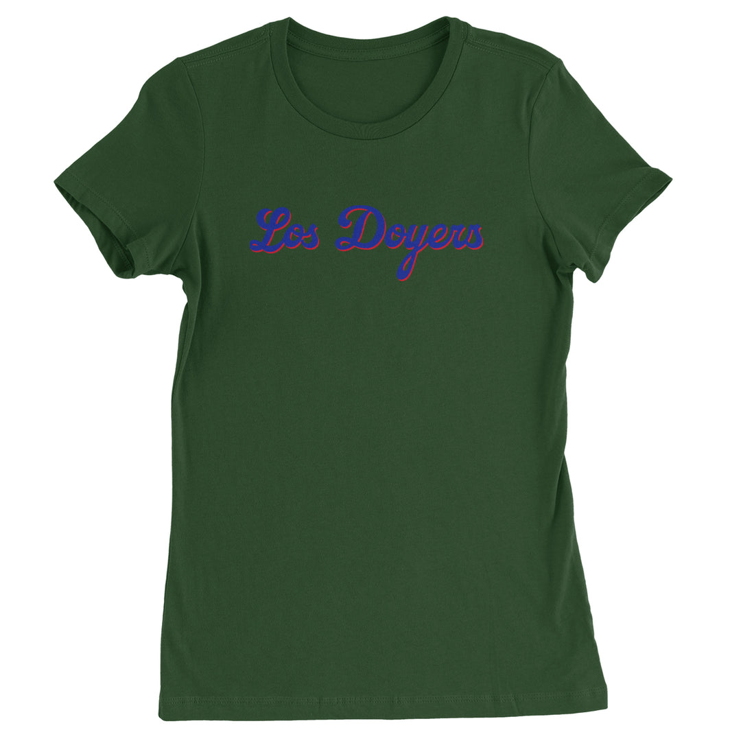 Los Doyers LA Baseball Womens T-shirt Forest Green