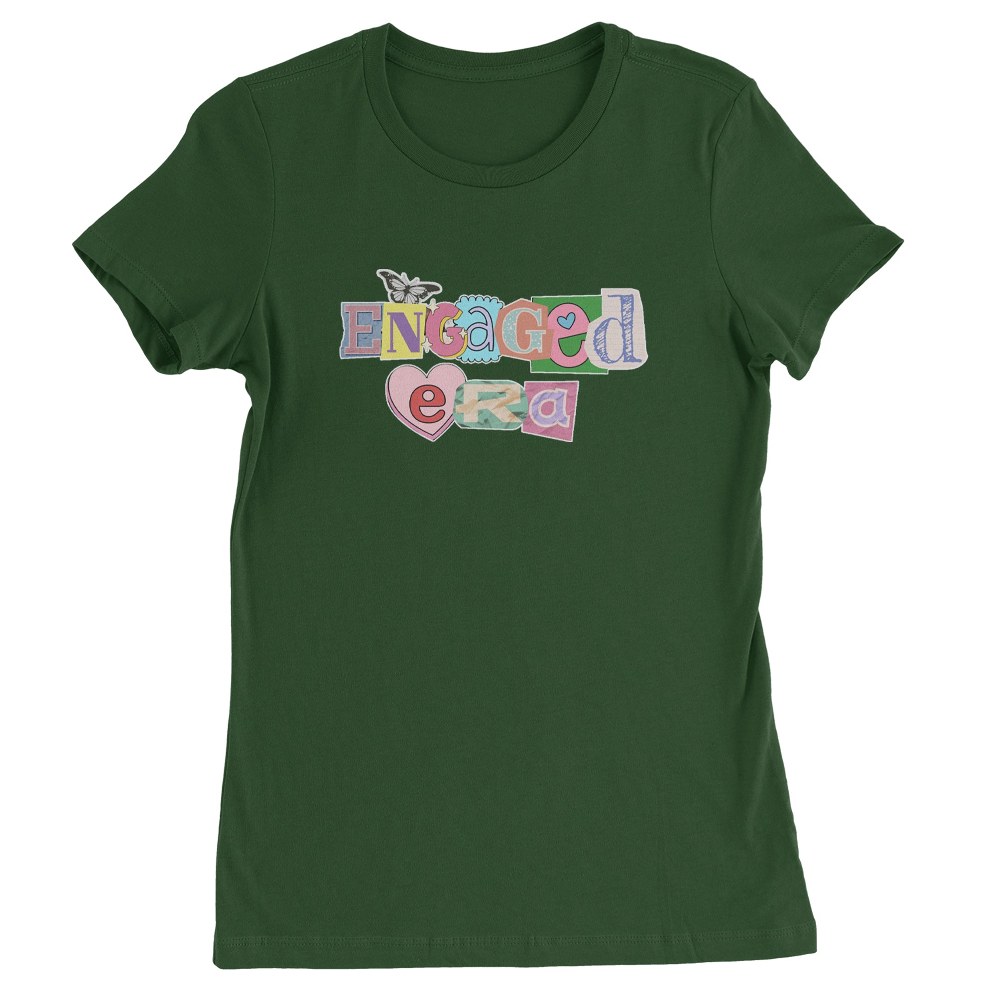 Engaged Era Aesthetic Retro Collage Design Womens T-shirt Black