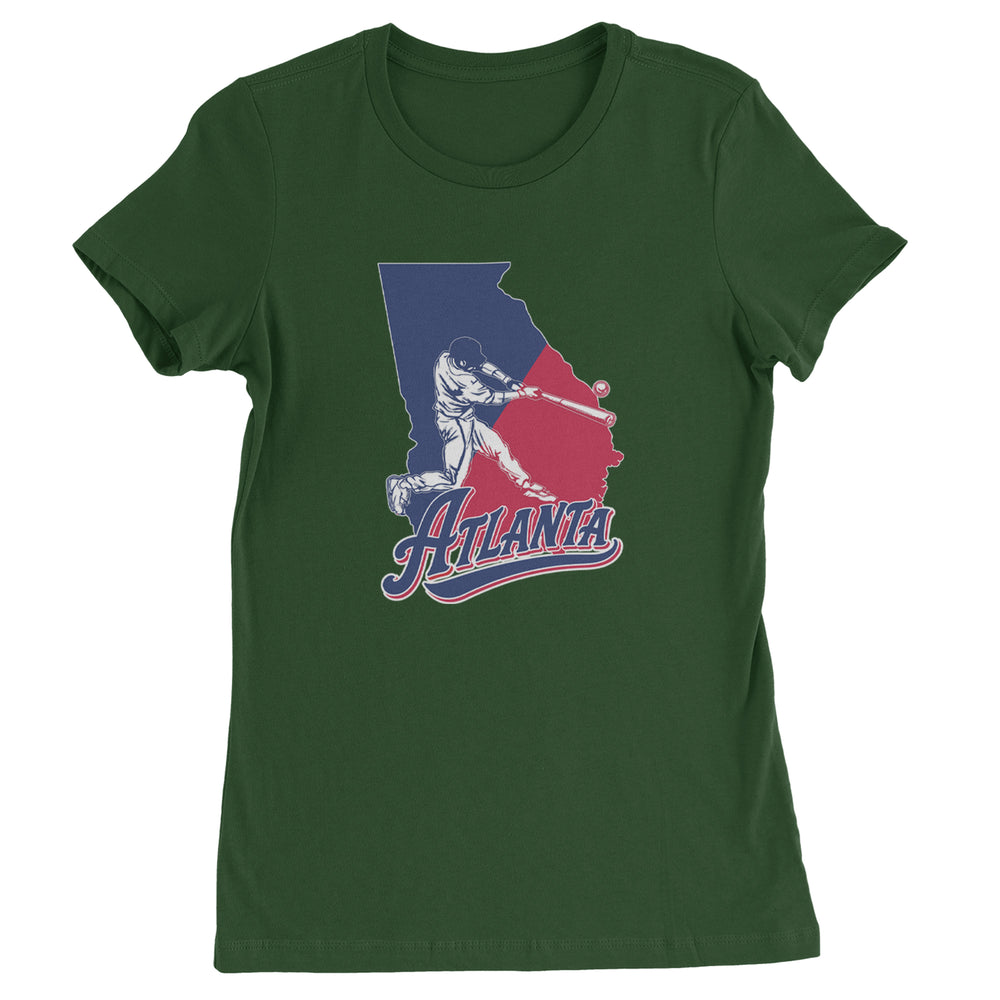 Atlanta Georgia Batter Up Womens T-shirt Forest Green
