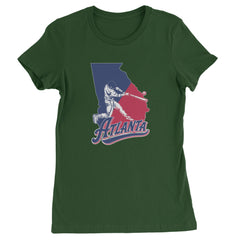 Atlanta Georgia Batter Up Womens T-shirt Forest Green