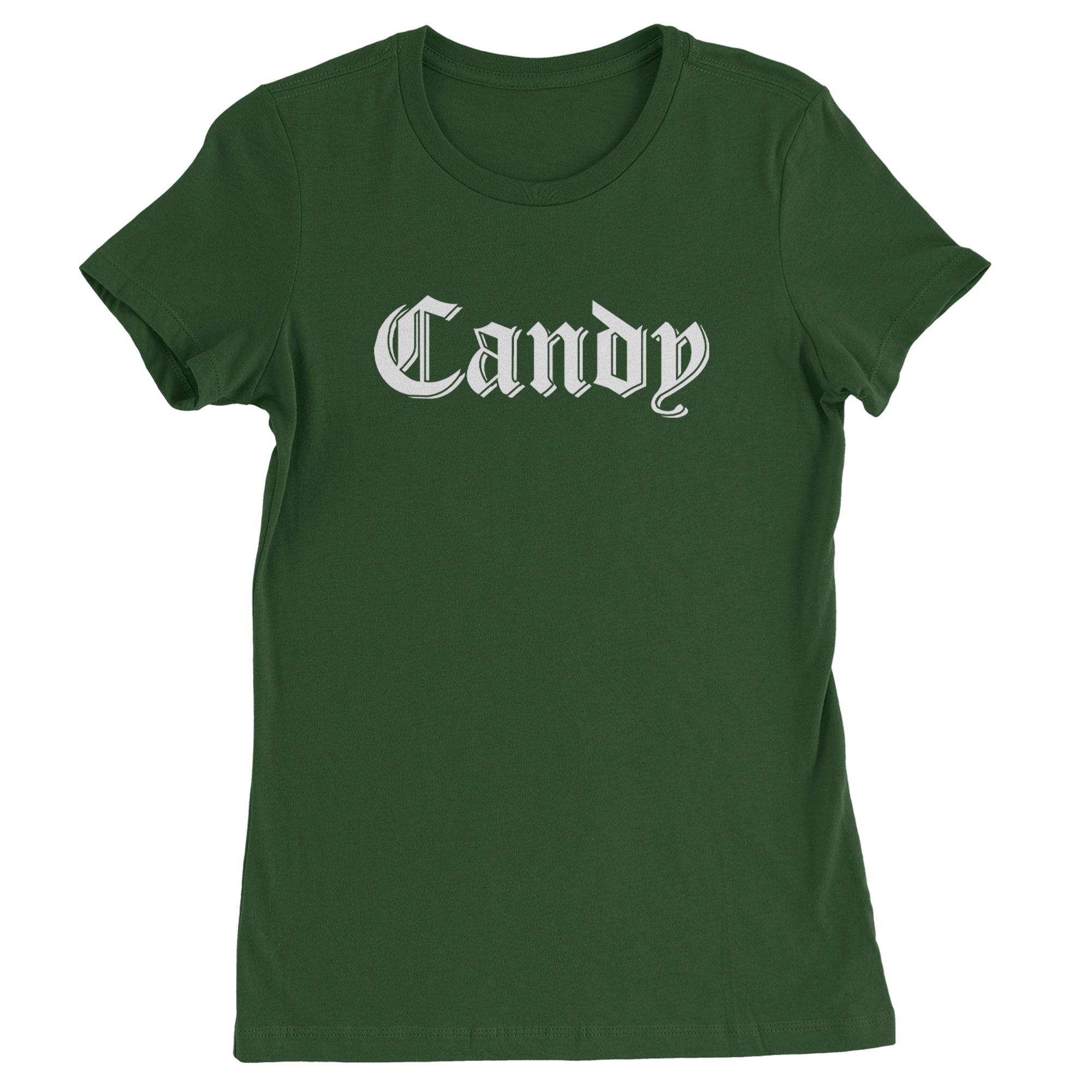 Candy Gothic Lettering Womens T-shirt Black