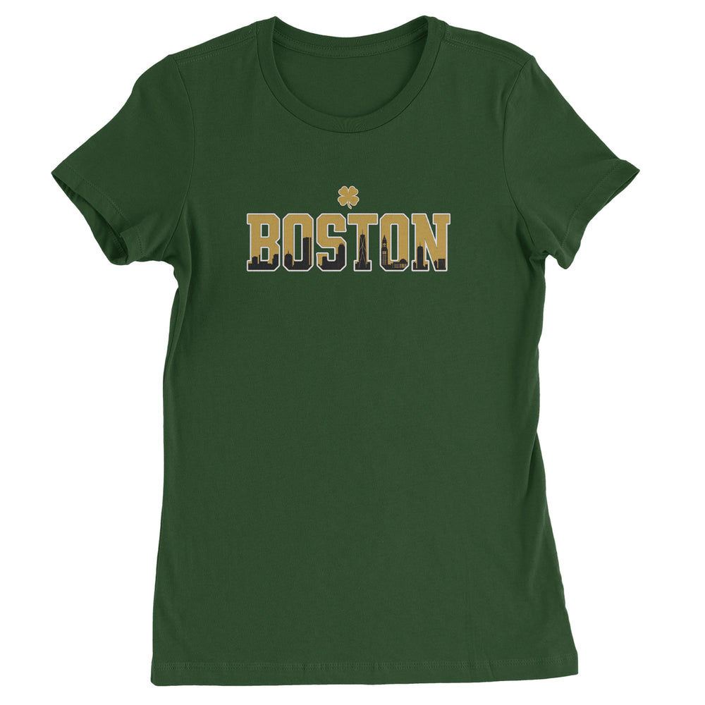 Boston City Pride Irish Womens T-shirt Forest Green