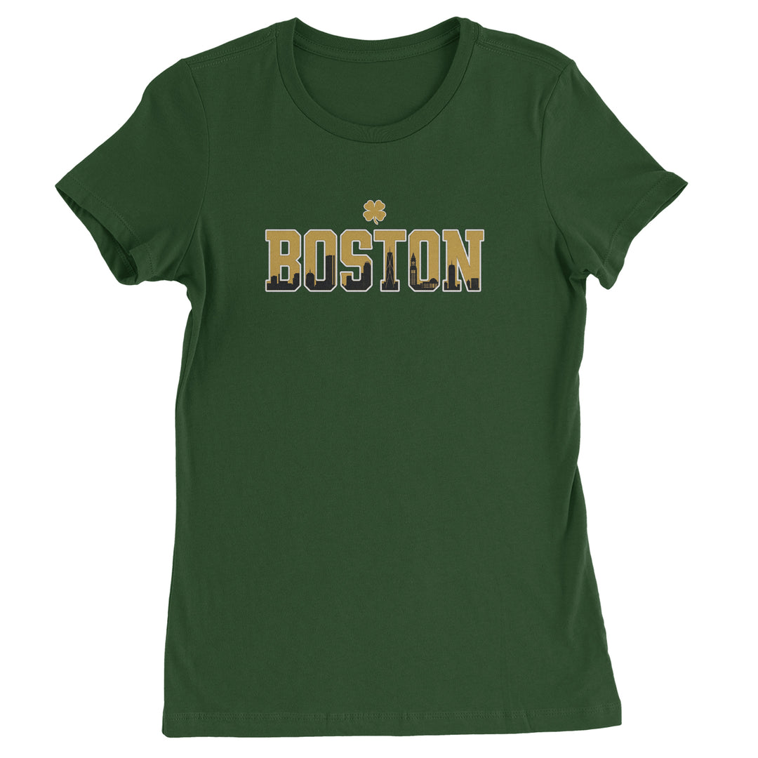 Boston City Pride Irish Womens T-shirt Forest Green