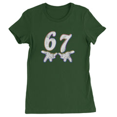 67 Hands Meme Viral Drill Womens T-shirt Forest Green