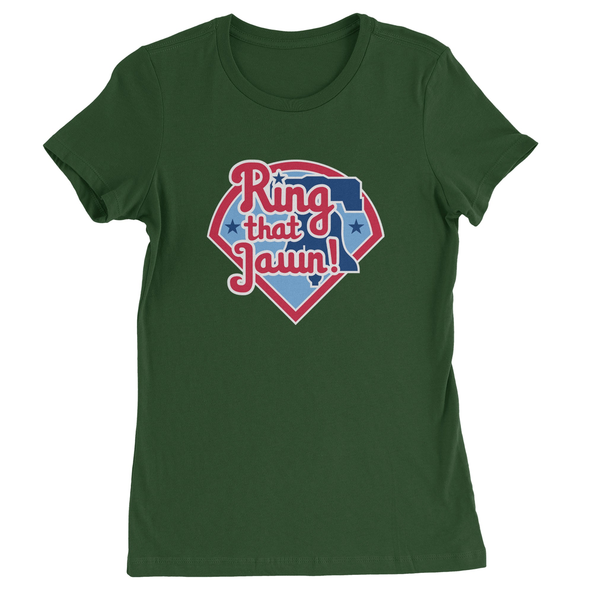 Ring That Jawn Philly Baseball Womens T-shirt Forest Green