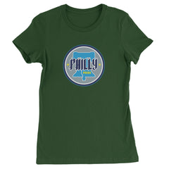 Philly Pride Liberty Bell Womens T-shirt Forest Green