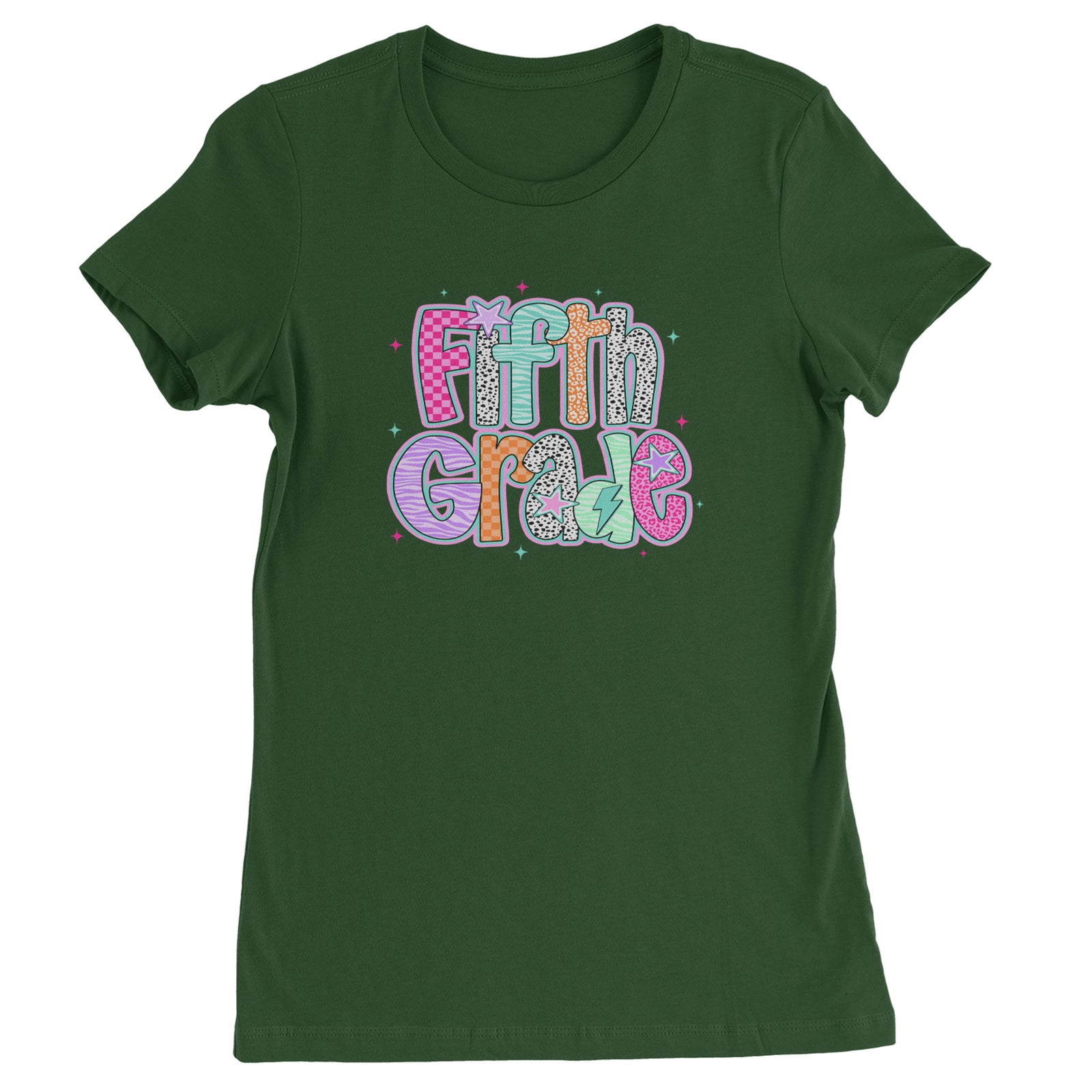 Fifth Grade Fly Colorful Back to School Womens T-shirt Black