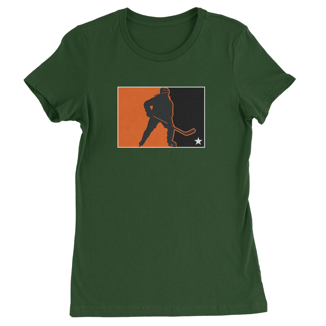 Hockey Enforcer Retro Vintage Womens T-shirt Forest Green