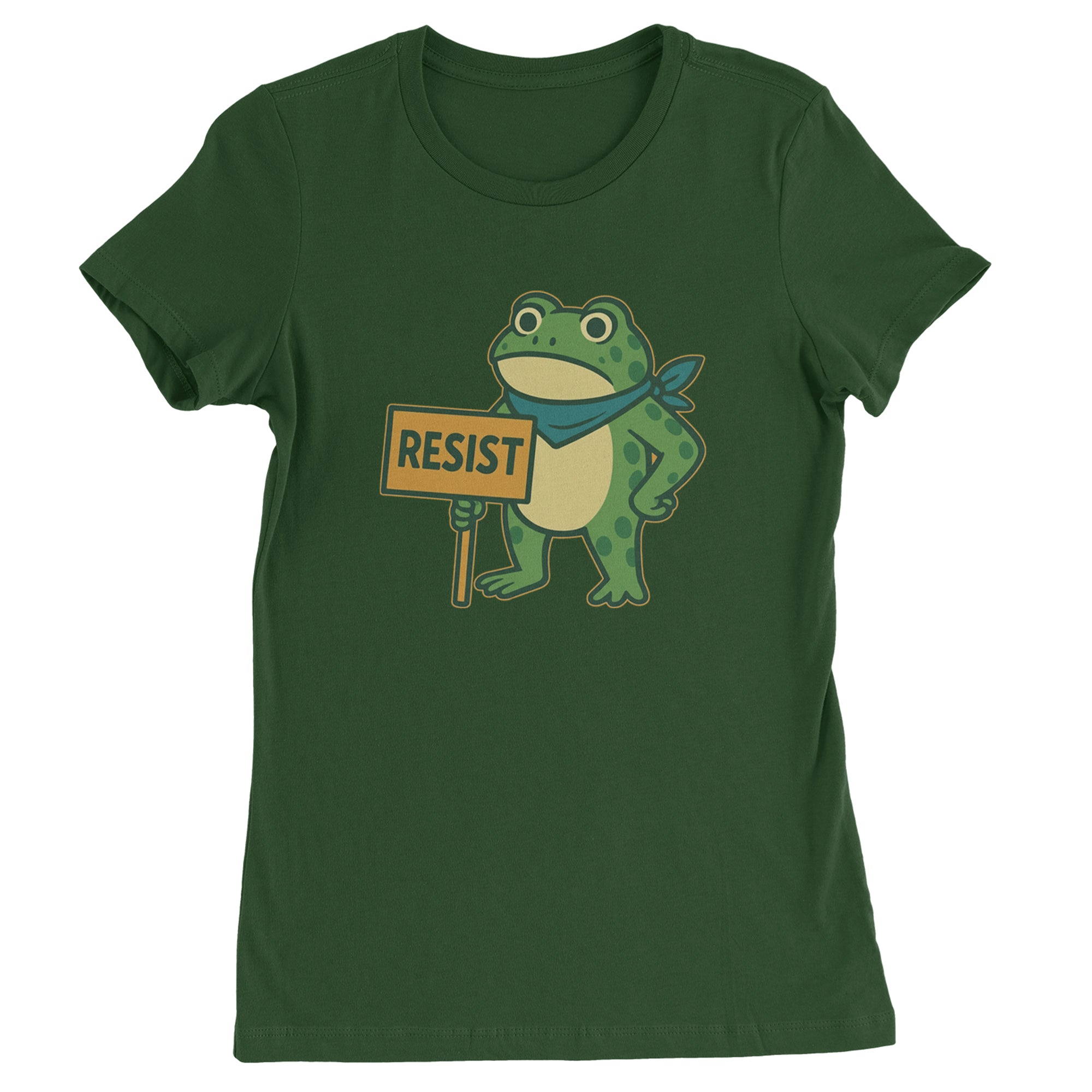 Sign Resist Meme Frog Protest Womens T-shirt Black
