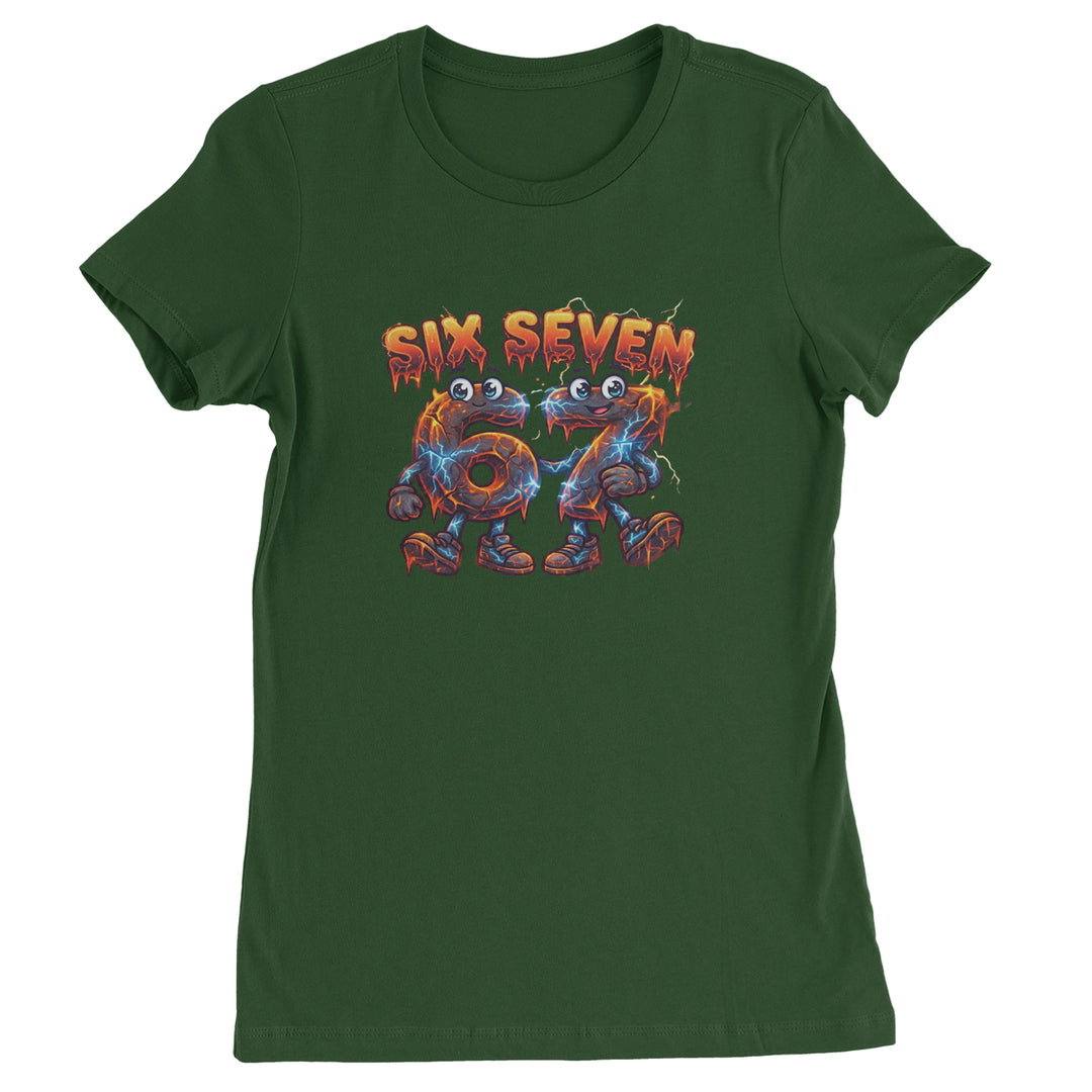 67 Lava Lightning Six Seven Meme Womens T-shirt Forest Green