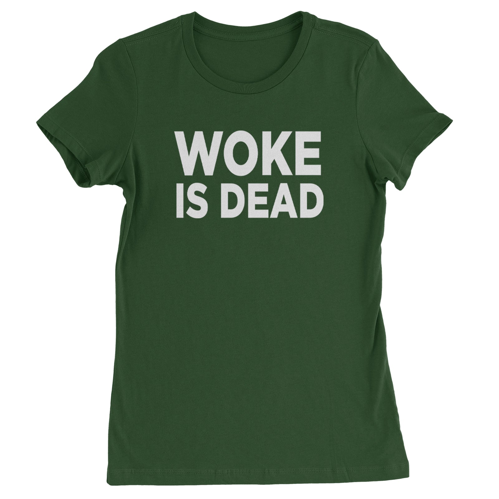 Woke Is Dead Satire Womens T-shirt Black