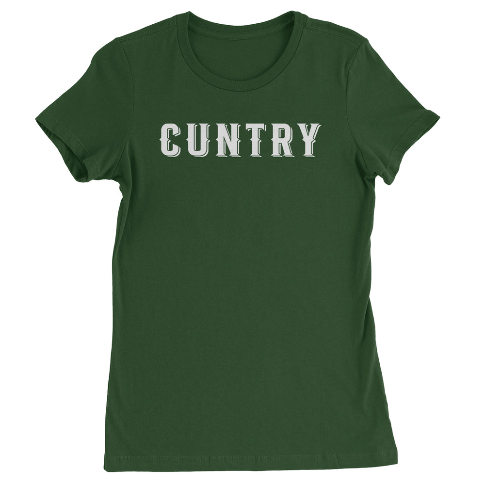 Cuntry Been Country Cowboy graphic on Women's Heavyweight Cotton T-Shirt in Forest Green