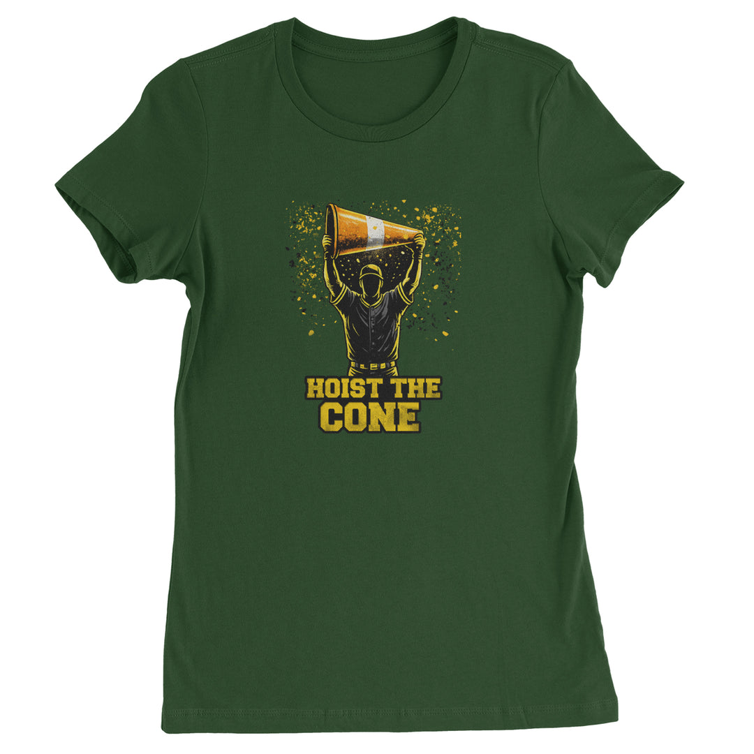 Hoist The Cone Pittsburgh Pride Womens T-shirt Forest Green