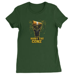 Hoist The Cone Pittsburgh Pride Womens T-shirt Forest Green