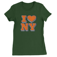 New York City Pride Heart Womens T-shirt Forest Green