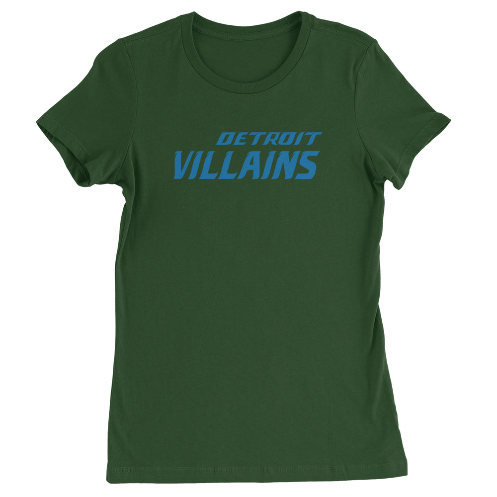 Detroit Villains Grit Football graphic on Women's Heavyweight Cotton T-Shirt in Forest Green