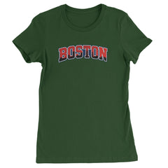 Boston City Pride Skyline Womens T-shirt Forest Green