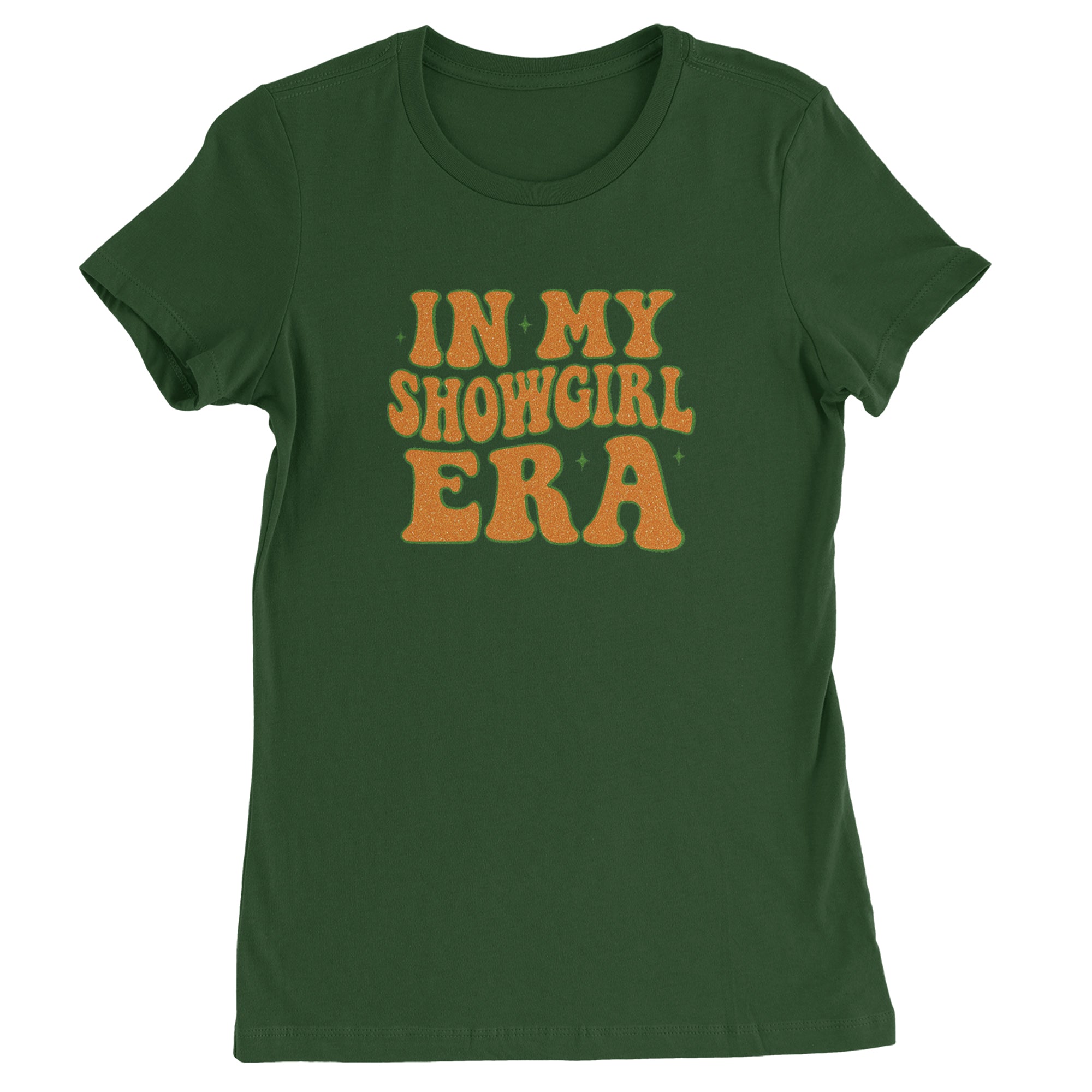 In My Showgirl Era Retro Womens T-shirt Forest Green