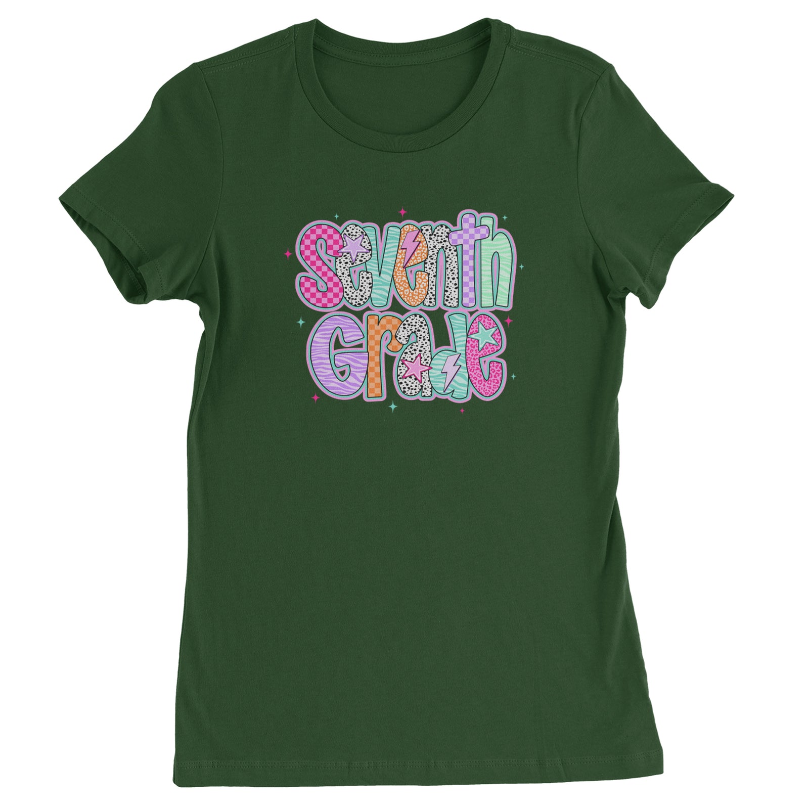 Seventh Grade Swagger Colorful Back to School Womens T-shirt Black