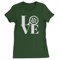 TLC LOVE Dog Rescue Womens T-shirt Forest Green