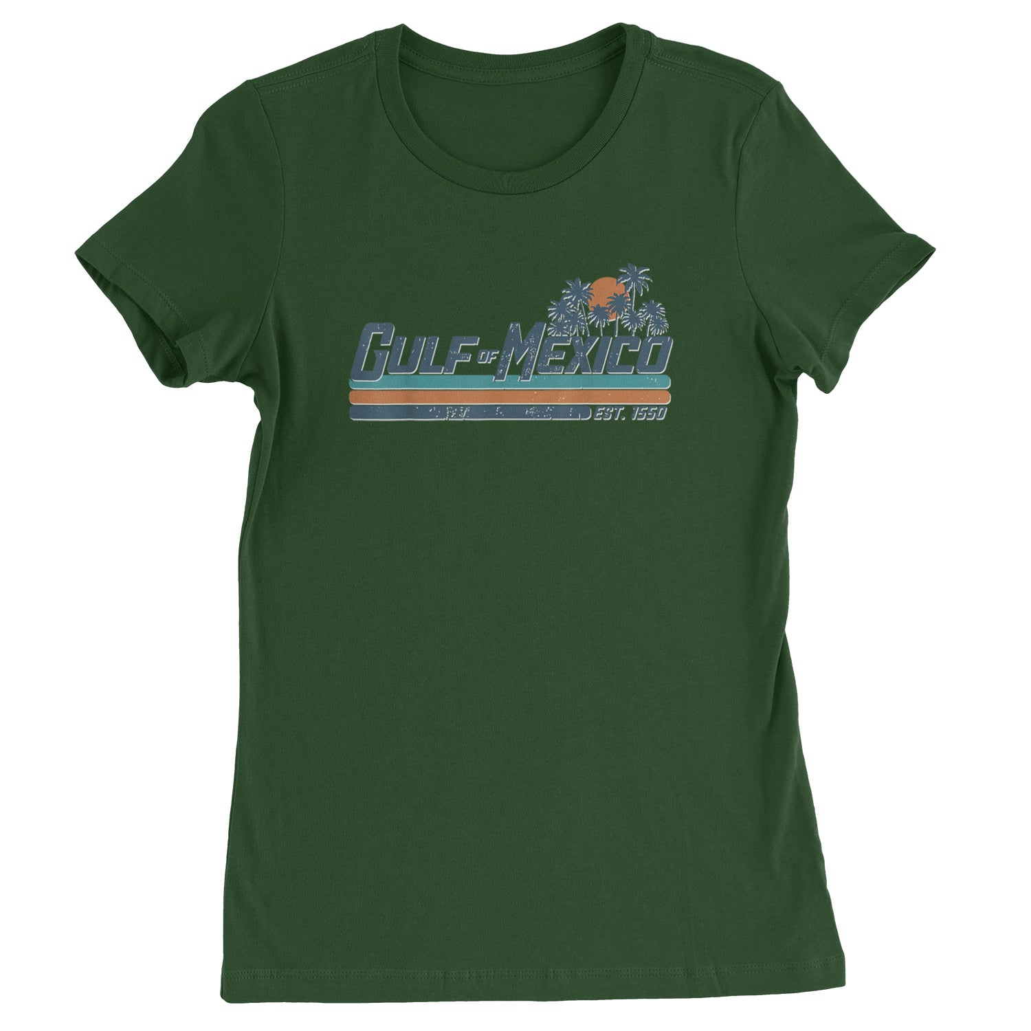 Gulf Of Mexico Established Year 1550 Womens T-shirt Forest Green