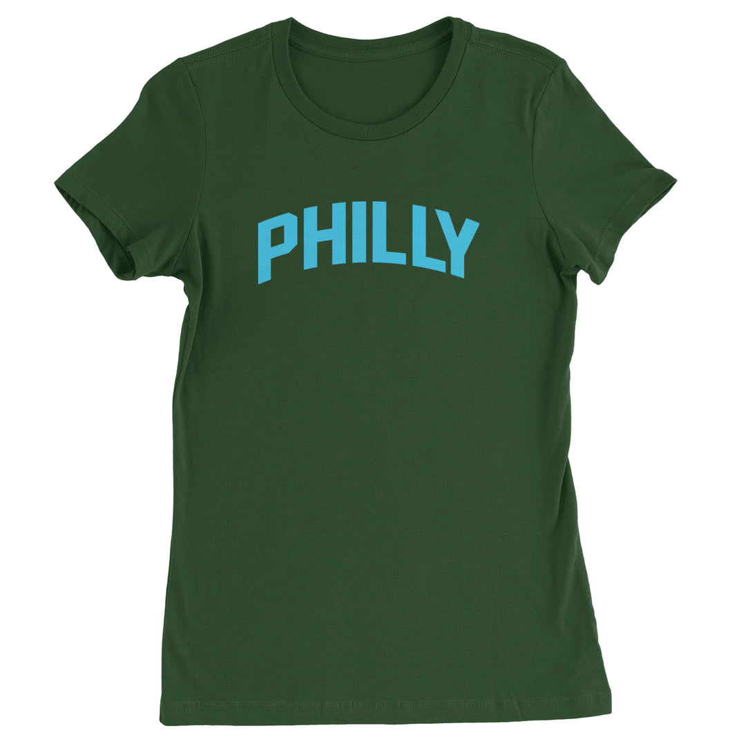 Philly Philadelphia Pride graphic on Women's Heavyweight Cotton T-Shirt in Forest Green