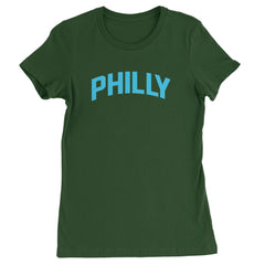 Philly Philadelphia Pride graphic on Women's Heavyweight Cotton T-Shirt in Forest Green