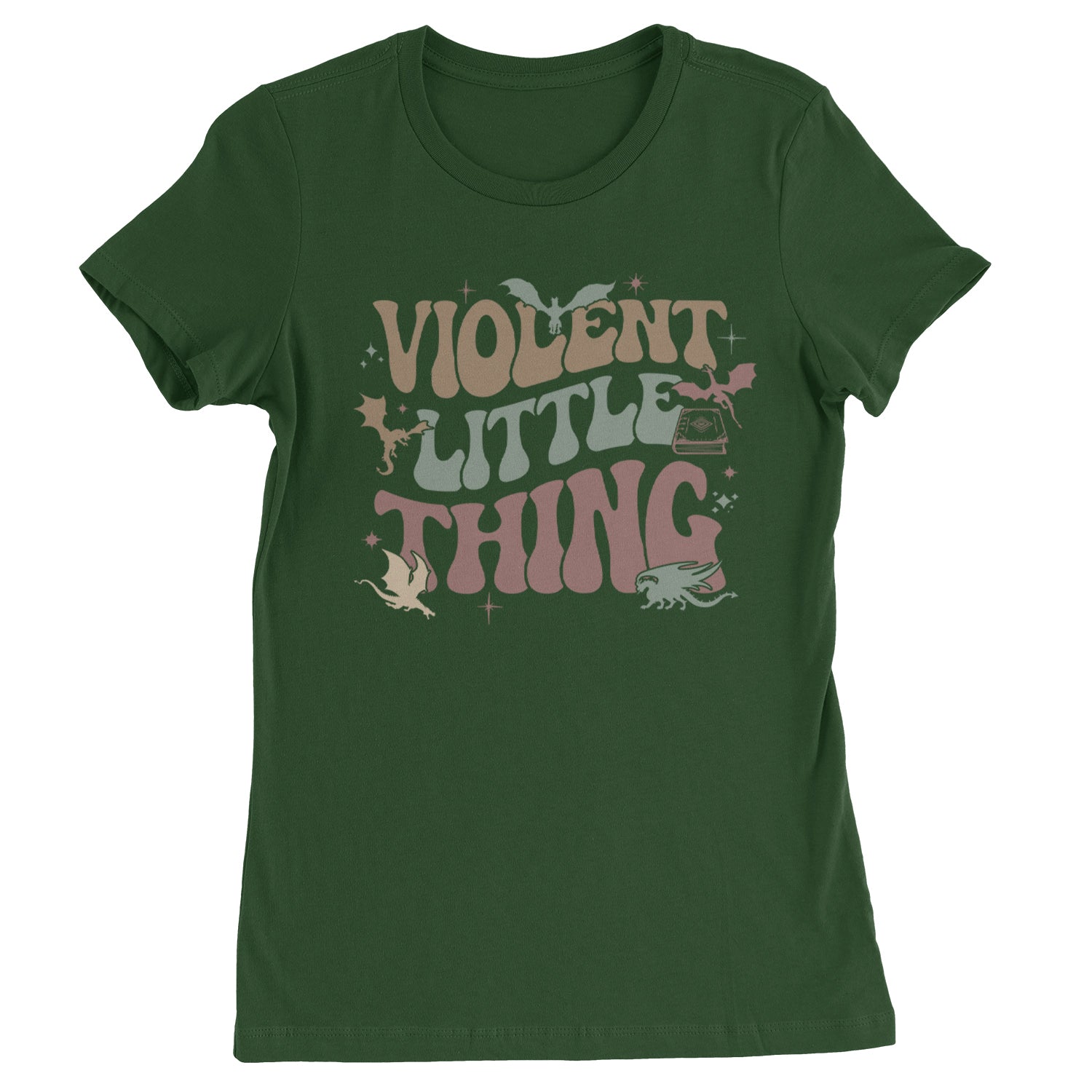 Violent Little Thing Dragon  Womens T-shirt Forest Green