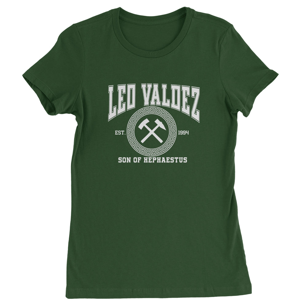 Leo Valdez Son of Hephaestus Forge Master graphic on Women's Heavyweight Cotton T-Shirt in Forest Green