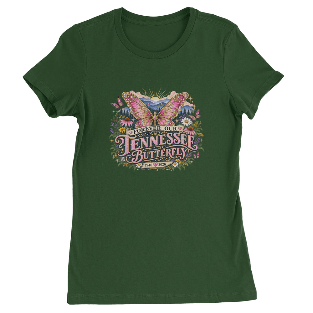 Forever Our Tennessee Butterfly Dolly Womens T-shirt Forest Green