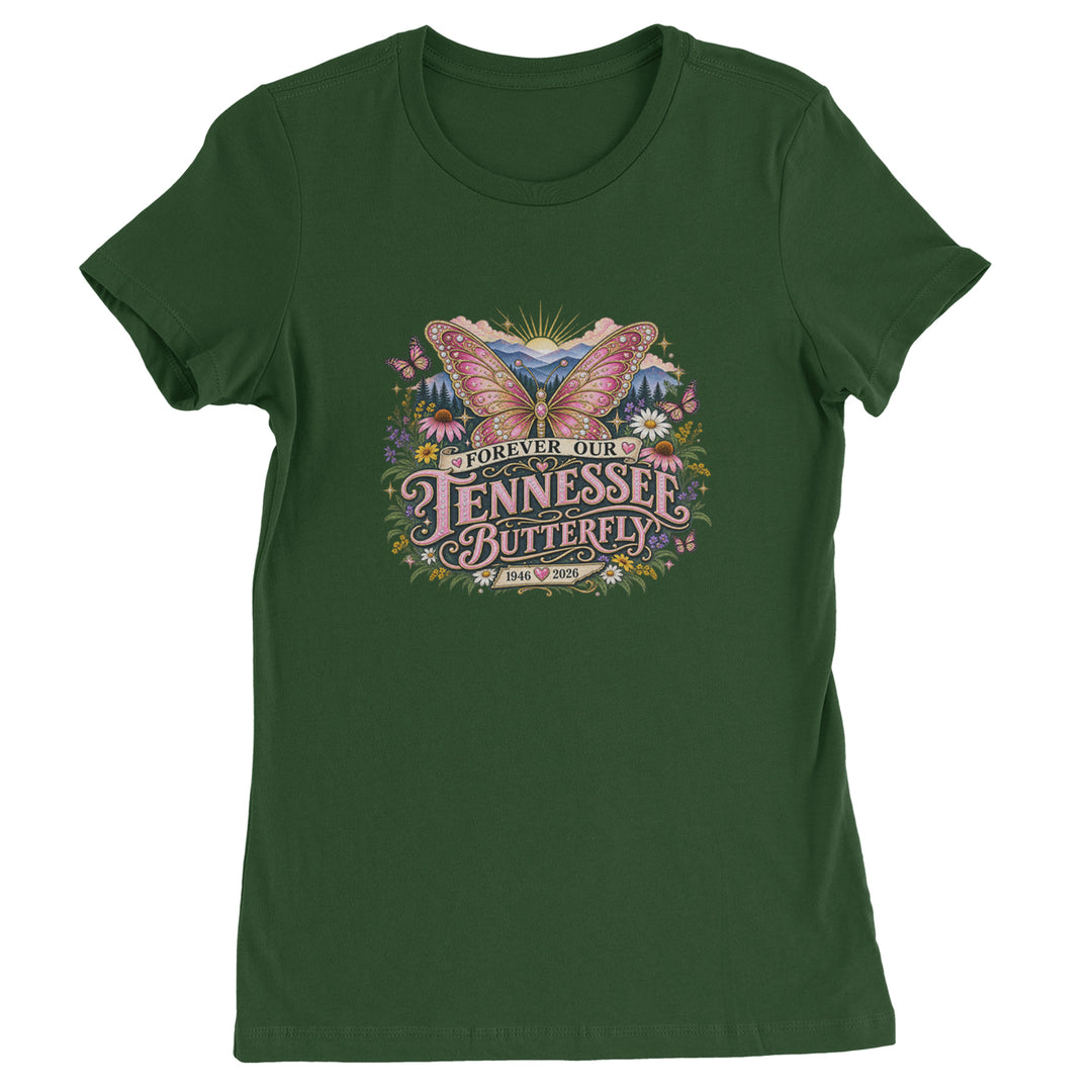 Forever Our Tennessee Butterfly Dolly Womens T-shirt Forest Green