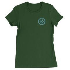 TLC To Love a Canine Dog Rescue Teal Womens T-shirt Forest Green