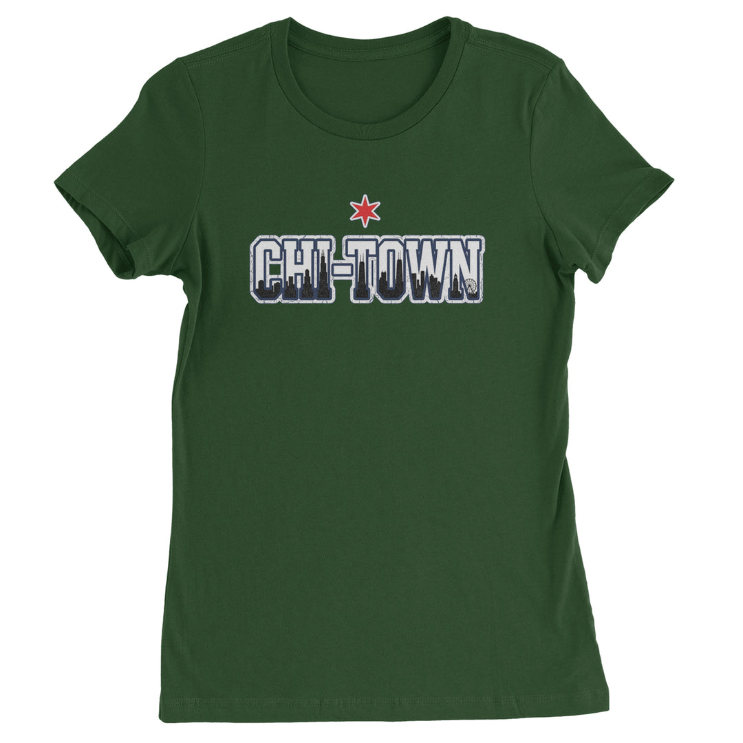 Chicago Chi-Town City Pride Womens T-shirt Forest Green