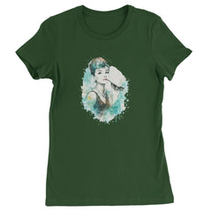 Mrs. Herpburn Iconic Watercolors Womens T-shirt Forest Green